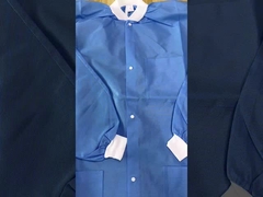 スカイ・ブルー・ラボ 大人のコート PPE Spp SMS 45GSM マオ・カラー付きの防水塗装