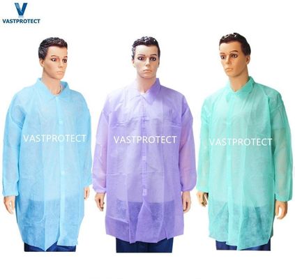 一回用ジャケット ラボコート ラベル用アクセサリーとオープンフロント構造付き PPE