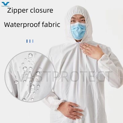 VPT621 産業用安全用個人用品 防水 透気 化学用 白色 使い捨て オーバーオール