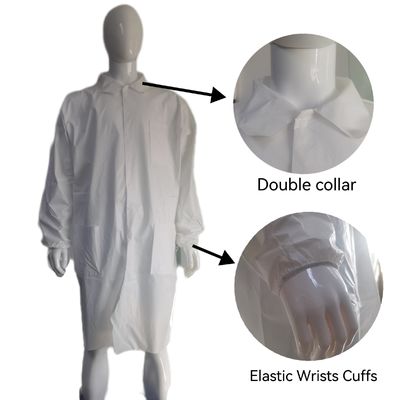 産業用リターン 返金 パーソナライズされた 白色 使い捨て 制服 作業服 PPE ラボコート