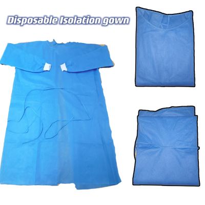 ニットマッシュフット付き 防護外科服 柔らかい抗静的布 VPT-501 首/背面閉塞 青色 PP 織物外