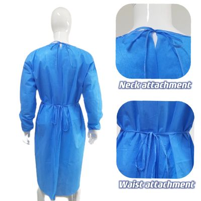 青色 SMS 脱ぎ捨て用 手術服 編み物帯 防水 M/L/XL