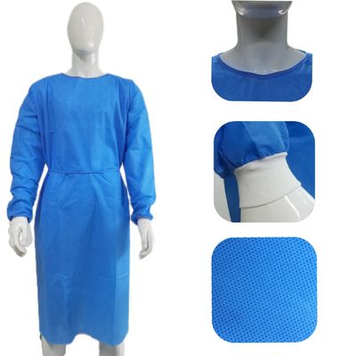 青色 SMS 脱ぎ捨て用 手術服 編み物帯 防水 M/L/XL