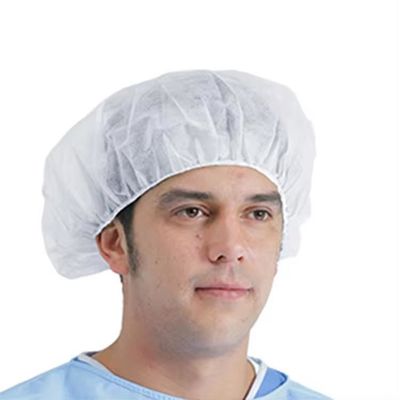 実験室 21" 24" 10GSM 14GSM 黒色 ノンウェブン PP 使い捨てヘアネット 丸いブーファントキャップ