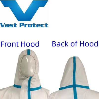 VASTPROTECT-604 反静的使い捨て ホワイトとブルーストライプ マイクロフィルムコーティング