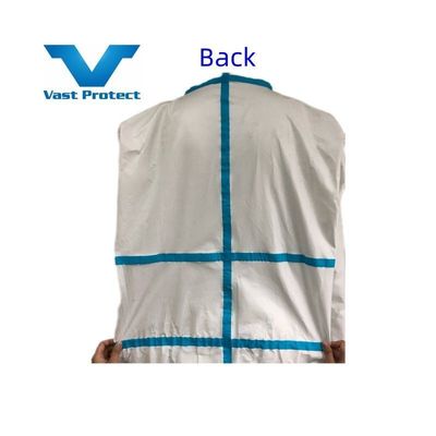 VASTPROTECT-604 反静的使い捨て ホワイトとブルーストライプ マイクロフィルムコーティング