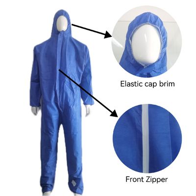 滅菌 防水型SMSカバー服とテープ付きシーム付きの使い捨て用危険品PPEキット