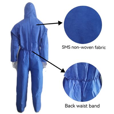 滅菌 防水型SMSカバー服とテープ付きシーム付きの使い捨て用危険品PPEキット