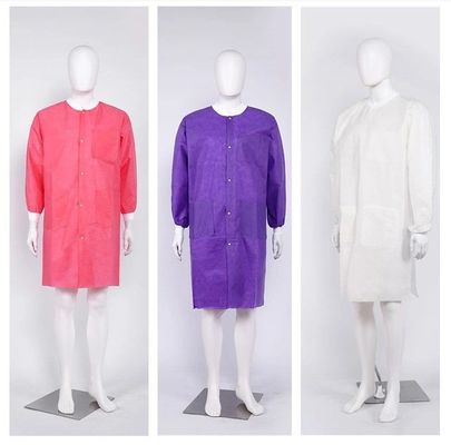 医療用歯科・看護用 ユニセックス用 保護用ポリプロピレンの非織物PP SMS用 単品ラボコート
