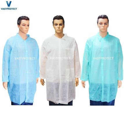 医療用歯科・看護用 ユニセックス用 保護用ポリプロピレンの非織物PP SMS用 単品ラボコート