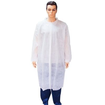 白色 耐久性のある女性と男性の使い捨てラボコート アクセサリー ラベル 小-4XL