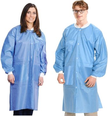 一回用ジャケット ラボコート ラベル用アクセサリーとオープンフロント構造付き PPE