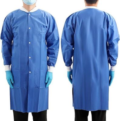 一回用ジャケット ラボコート ラベル用アクセサリーとオープンフロント構造付き PPE
