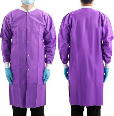 一回用ジャケット ラボコート ラベル用アクセサリーとオープンフロント構造付き PPE