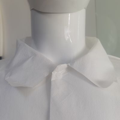 Unisex 単品 白いポリプロピレン 作業衣 弾性 手首 と フック ループ 固定