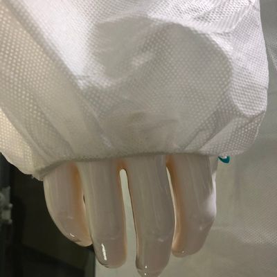 400 マイクロポーラス型タイベック 白色 実験用コート 懐のない 弾性腕と前端のスナップ
