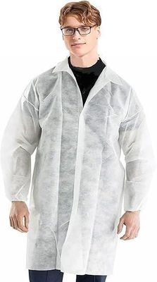 白い使い捨てポリプロピレン ラボコート サイズ M L XL 2XL ドクター 看護師 紫