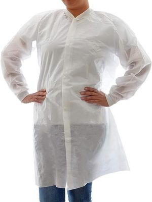 白い使い捨てポリプロピレン ラボコート サイズ M L XL 2XL ドクター 看護師 紫