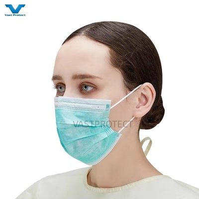 VPT-フェイスマスク 17.5x9.5cm 使い捨ての非織布ブルー3層保護マスク