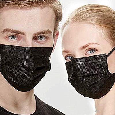 防護型外科用 医療用 1 回使用可能な顔面膜 ブラック 3 倍フィルター保護