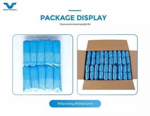 パーソナライズ可能なラボ 使い捨てのPP 10-30g 弾性ブルー 滑り防止 印刷 靴カバー ラボ用