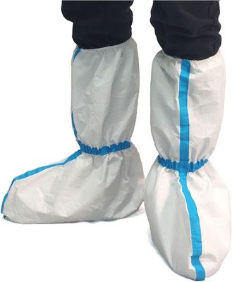 一回使用可能なブーツカバー 防塵 ステリル 微孔質 Sf 白色 青い線 15*39cm