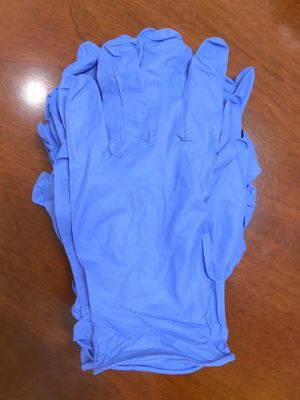 青いニトリル手袋 ラテックス粉末なし ISO認証 240mm 長さ 食品処理用